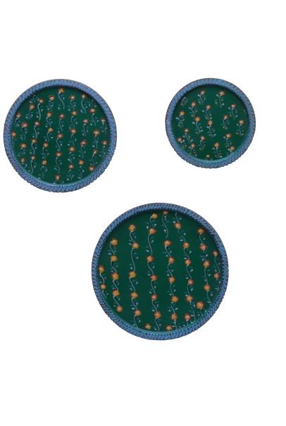 Wooden Wall Decor Plates - Set of 3 